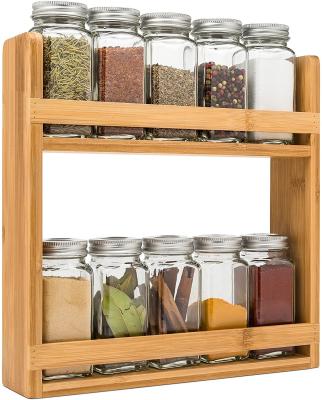 China Sustainable Bamboo Wood Kitchen Spice Storage Holders Organizer Racks for sale