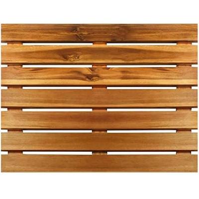 China Customized Viable Size Acacia Solid Wood Shower Outdoor Wood Floor Wooden Bath Mat for sale