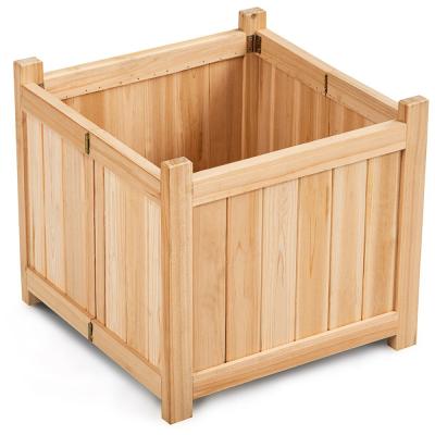 China Eco-friendly Custom Size Wooden Box Garden Planter Flower Crate Wooden Box for sale