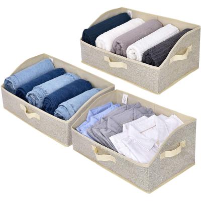 China Modern storage box, wardrobe rack storage box, trapezoidal storage box, suitable for shelf, gray, 3-Pack for sale