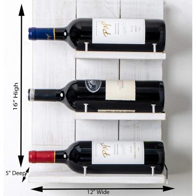 China Wall Mounted Shelf Wall Mounted Home Wine Rack White Washed Decorative Wine Rack Viable Decorative Wine Rack for sale