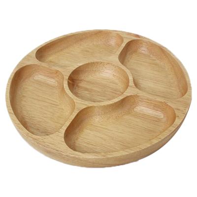 China Eco - Friendly Custom Wooden Logo 4 Compartment Tray With Handle for sale