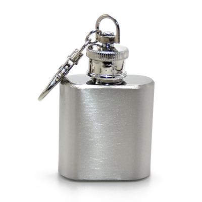 China Portable 1oz Metal Longevity Professional Made Stainless Steel Hip Flasks Customized Metal Silver Material Key Chain Mini Hip Flask for sale