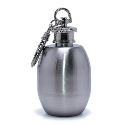 China Portable Key Chain Pocket 1oz Mini Stainless Steel Hip Flask Promotion 1oz Liquor Hip Flasks Key Chain Pouch Ring Holder Novel Round Bottle for sale