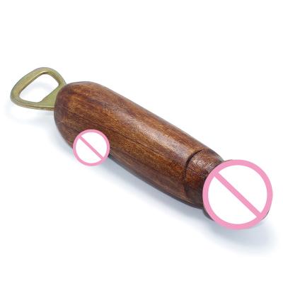 China Male Creative Penis Sex Men Penis Wooden Bottle Opener Souvenir Gifts Toy Wooden Handle Dildo Beer Bar Kitchen Viable Adult Female Tool for sale