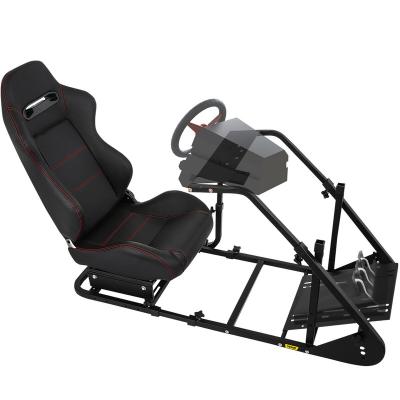 China Carbon Steel + PU Leather RS6 Racing Simulator Cockpit Gaming Chair with Stand for Logitech G29/G920/PS3/PS4 for sale