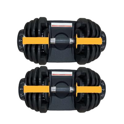 China rubber covered dumbbell direct sale IN STOCK 16kg 35LB fitness equipment gym weights set dumbbell universal adjustable dumbbell for sale