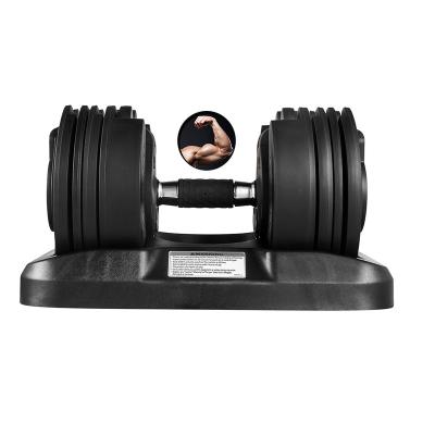 China Adjustable Dumbbell 10-90lbs, Fitness Dumbbell Rubber Covered Weight Workouts for sale