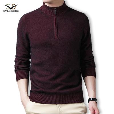 China Anti-wrinkle Men's Warm Zipper Collar Pullover Sweater For Spring for sale