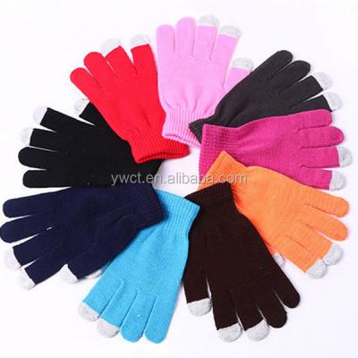 China Plain Customized Acrylic Sensory Gloves Unisex Winter Warm Touch Finger Touch Screen Gloves for sale