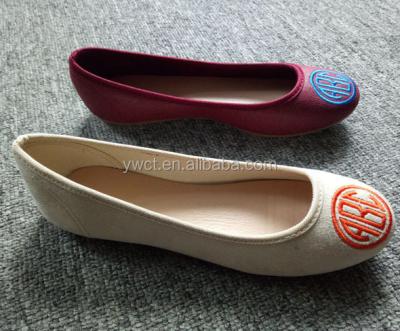 China Fashion \ Beautiful Comfortable Canadian Monogram \ Durable PU Logo Women Pump Shoes for sale