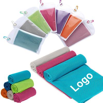 China Wholesale Customized QUICK DRY Logo Microfiber Mesh Sports Ice Cooling Towels For Gym Yoga Suite for sale