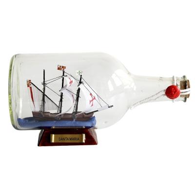 China Europe Black Pearl Belem Santa Maria Pirate Ship Passat In Bottle Drift Decoration Glass Nautical Novelty Wishing Bottle Ship Souvenir for sale