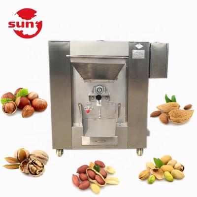 China Insulation Layer Commercial Drum Walnut Roasting Machine Thickened Rotary Cashew Roaster for sale