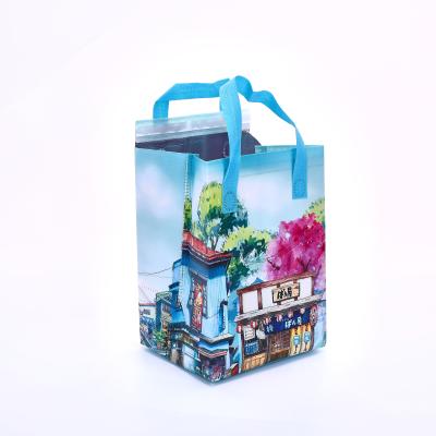 China Recyclable Stylish Cute Reusable Cooler Bag Insulated Compound Bag Logo Machine Multilayer Composite Grocery Bag for sale