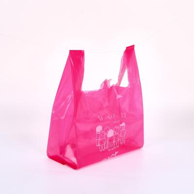 China Vest Carrier Reusable Supermarket Plastic Bag Bags Wholesale Shopping Bag PE for sale