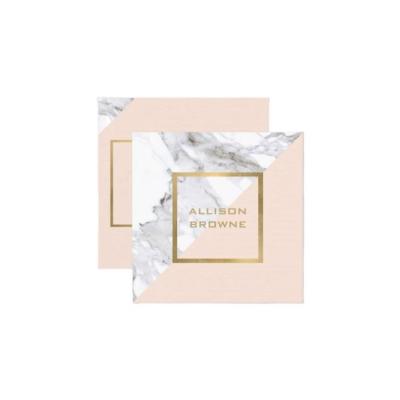 China Durable Cheap Custom Modern Geometric Marble/Pink And Faux Gold Square Business Card for sale