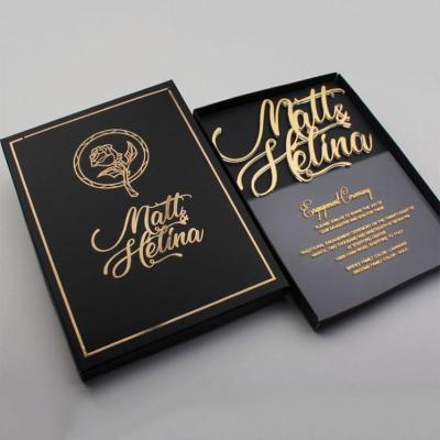 China Unique Clear Romantic Unique Transparent Laser Cut Luxury Name Letter Wedding Invitations Box for sale