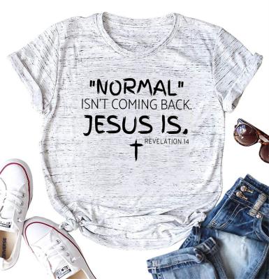 China Wholesale Women's T Shirt Normal Anti Pilling Isn't Jesus Back Is Friend Christian Holiday Party Cross Graphic Funny Girls Weekend Gifts for sale