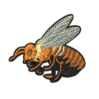 China Wholesale Embroidered Patches Washable Custom Bee Embroidered Iron On/Sew On Patches Bee Applique for sale