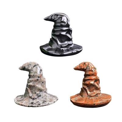 China Western Kenny Crystals Wholesale Factory Natural Crystal Stone Multiple Materials Witch Witches Magic Sorting Hat Carving For Halloween for sale