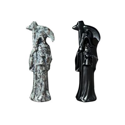 China Europe Kenny Crystals Wholesale Natural Crystal Stone Craft Carving Obsidian Yooperlite New Design Death Grim Reaper for Halloween for sale