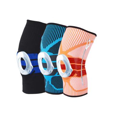 China Professional Wholesale High Quality Elastic Knee Compression Brace Pad Medical Grade Anti-Slip Silicone Padded Springs Where Stays Fasten Compression Knee Pads for sale