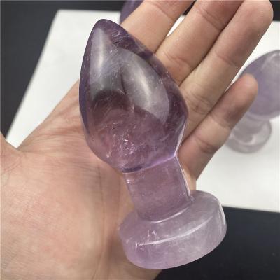 China China Natural Yoni Amethyst Crystal Quartz Massage Wand Gemstone For Women Health Smooth Polished Healing Stone for sale