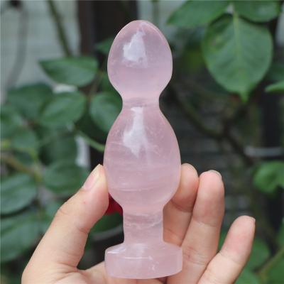 China China 12cm Crystal Quartz Massage Wand Gemstone Natural Rose Quartz Yoni For Women Health Smooth Polished Healing Stone for sale