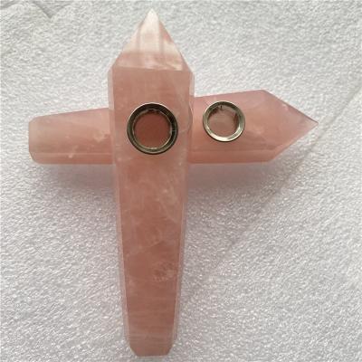 China China 2022 Wholesale Natural Quartz Crystal Pipes Smoking Rose for sale