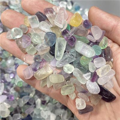 China China Wholesale Natural 100g Fluorite Quartz Crystal Chips Healing Stones Crystals Gravel Tumbled Stones for sale