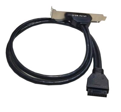 China Copper mainboard USB3.0 20PIN to dual USB3.0 bulkhead cable /USB3.0 rear chassis bulkhead cable for sale