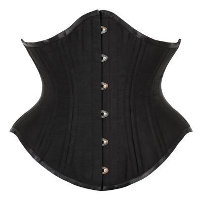 China Vintage Lace Breathable Steel Bone Waist Trainer Plus Size Shapers Black Hourglass Slim Corset for sale