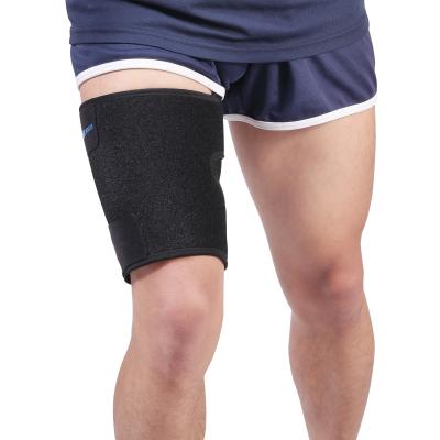 China Comfortable Breathable Breathable Adjustable Elasticity Thigh Protector With Mesh Curling Neoprene Thigh Support Fitness Training Sports Thigh Protector for sale