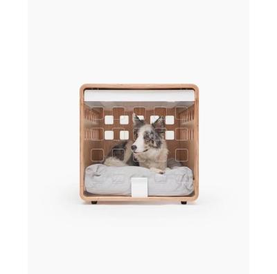 China Durable Handmade Solid Wooden Dog Crate Four Season Universal Semi-Closed Table Dog Crate for sale