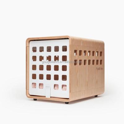 China Viable Handmade Solid Wooden Kennel Crate Tables Wooden Pet Bed Furniture Middle Dog Crate Dog Crate Puppy Crate for sale