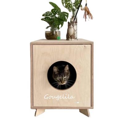 China Manufacture Breathable High Quality Pet Factory Wooden Cage Durable Using Wooden Pet Cat House Customized Luxury Wood Small Pet Room for sale