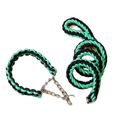 China Pet Viable Products Heavy Duty Nylon Braided Dog Leash Collar With Adjustable Braided Dog Leash for sale