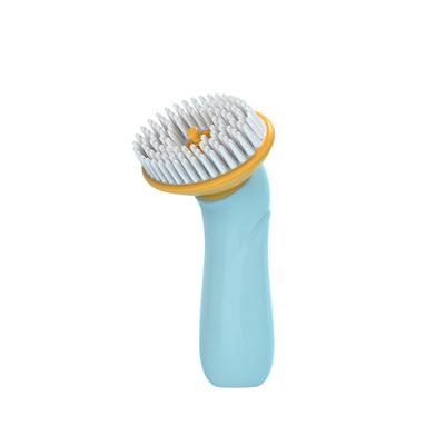 China Viable Remove Bath Soft Massage Brush Pet Hair Silicone Pet Handle Straight Floating Dog Brush for sale