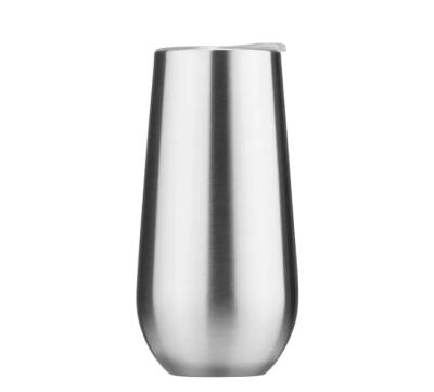 China Viable Double Walled Lean 6oz Egg Shape Insulated Stainless Steel Vacuum Wine Cup Vacuum Wine Tumbler Coffee Tumbler for sale