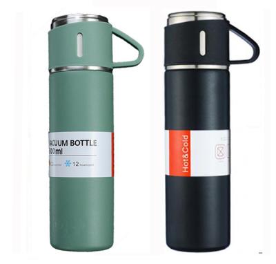 China Sustainable double wall stainless steel vacuum flask thmos tumbler with handle lid for sale