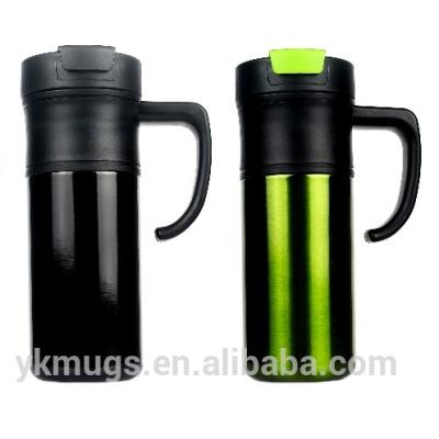 China 450ML Stainless Steel Outer And Sustainable Plasic Inner Coffee Mug With Handle / Thermal Mug for sale