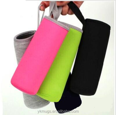 China Customized Color And Size Recyclable Water Bottle Neoprene Pouch for sale