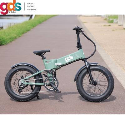 China Fat Ebike GDS Ebike F019 20 inch full suspension folding ebike 250w 20