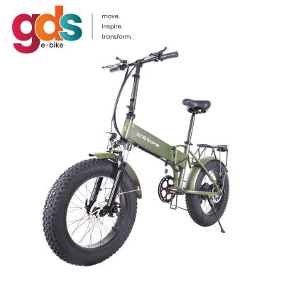 China Aluminum Alloy GSD Ebike F032 RTS Folding Bike MOQ 1Pcs Electric Cargo e Bike 20 Inch Fat Tire Basikal Bike bicis de velo for sale