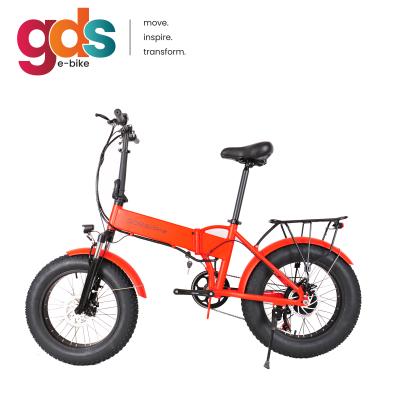 China Aluminum alloy GSD Ebike F032 rts folding bike red green cargo e bike 20 inch electric bike bicis velo fat tire basikal for sale