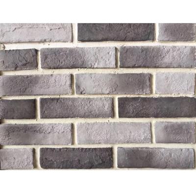 China Traditional Reclaimed Rustic Cement Brick Attic Wall Style White Gray Handmade Artificial Culture Stone Panel Brick Effect Wall Decor for sale