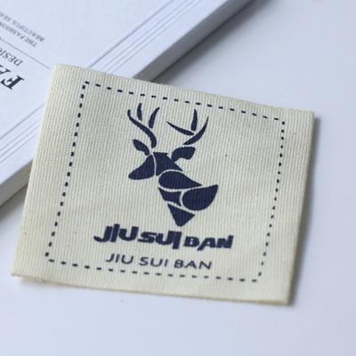 China Good Design Sustainable Garment Accessory Cotton Printed Clothing Label for sale