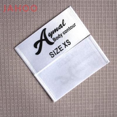 China Barcode Label Sticker Sustainable Washing Printing Satin Care Label For Clothing for sale