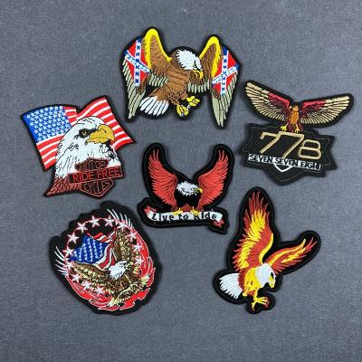 China Eagle Labels Glede Tags Cool 3D Viable Custom Embroidery Patches for sale